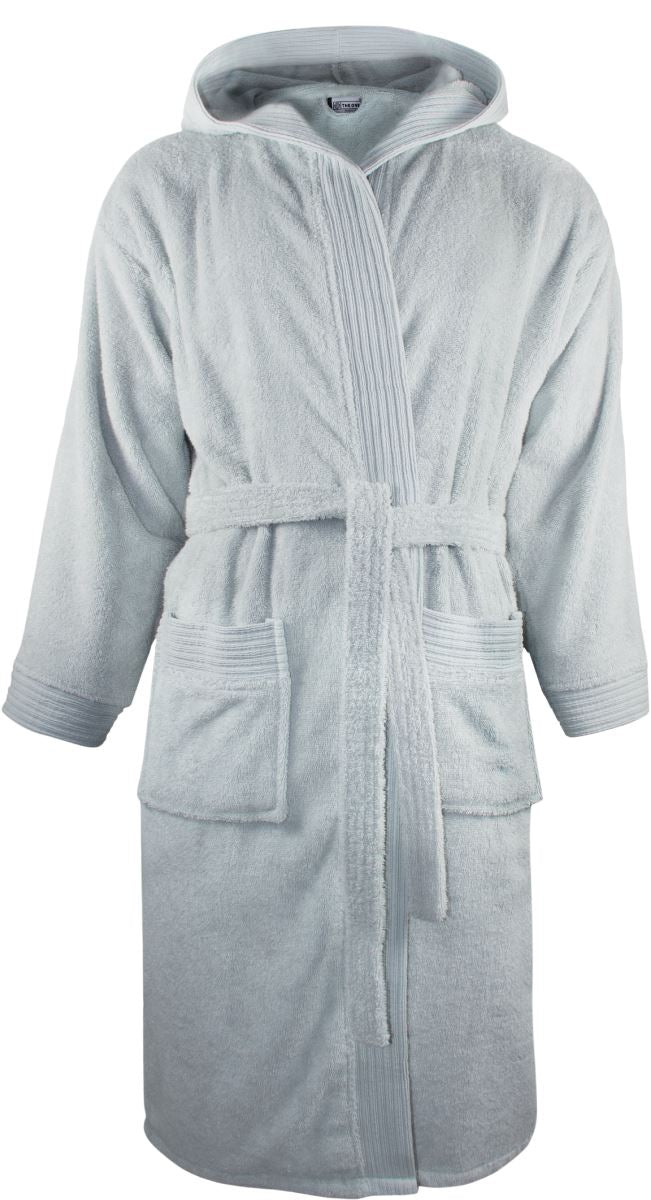 The One | Bathrobe hooded silver grey