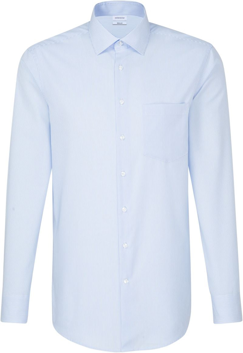 Seidensticker | Shirt Regular striped light blue/white