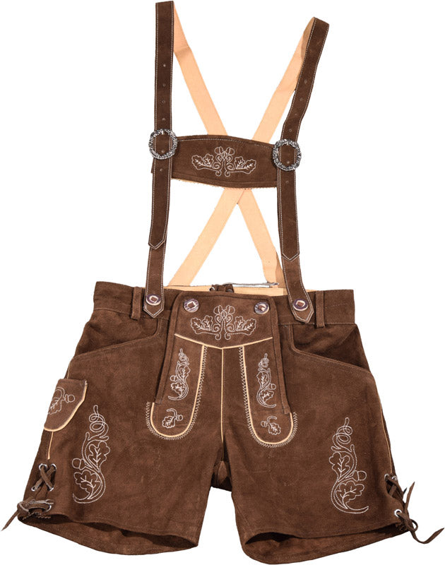 Leather Trousers short/women dark brown