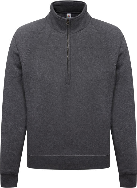 F.O.L. | Premium Zip Neck Sweat dark heather grey