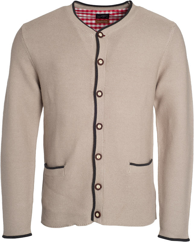 James & Nicholson | JN 640 beige/anthracite melange/red