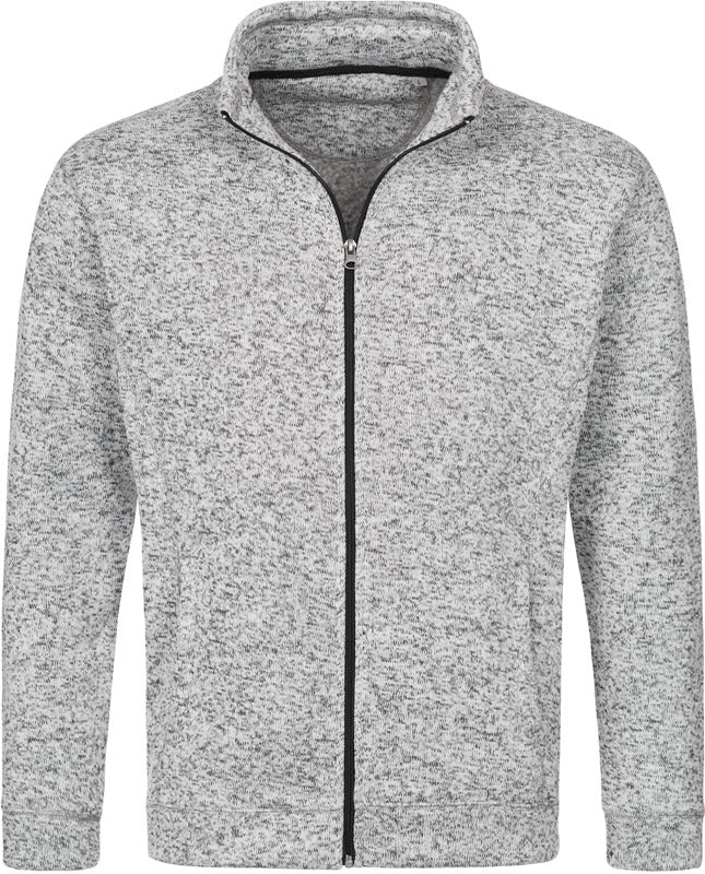 Stedman | Knit Fleece Jacket Men light grey melange