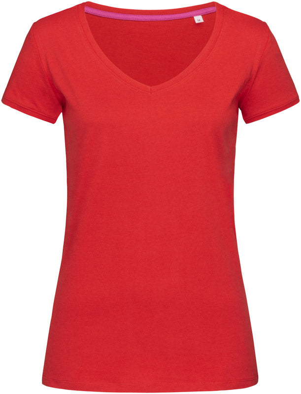 Stedman | V-Neck T "Megan" crimson red - S