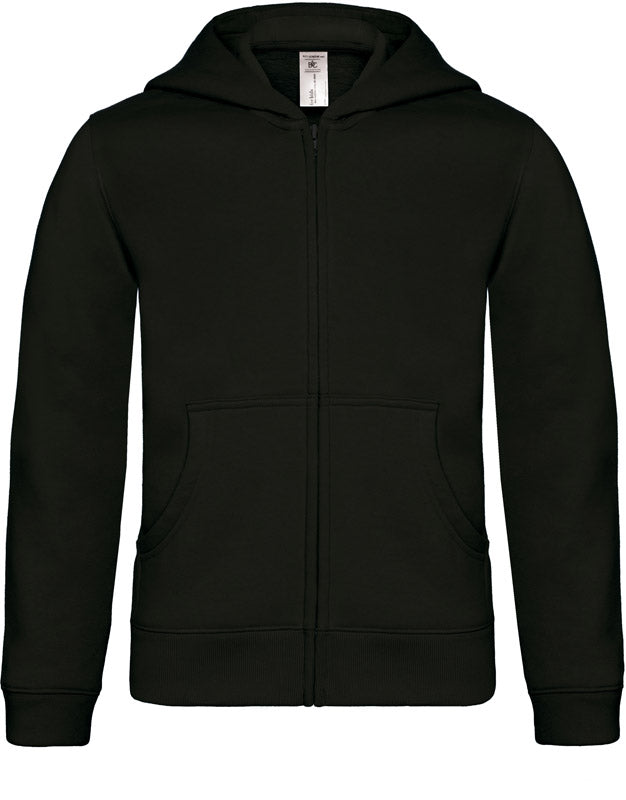 B&C | Hooded Full Zip /kids black