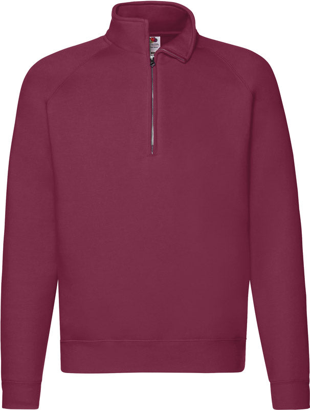 F.O.L. | Premium Zip Neck Sweat burgundy