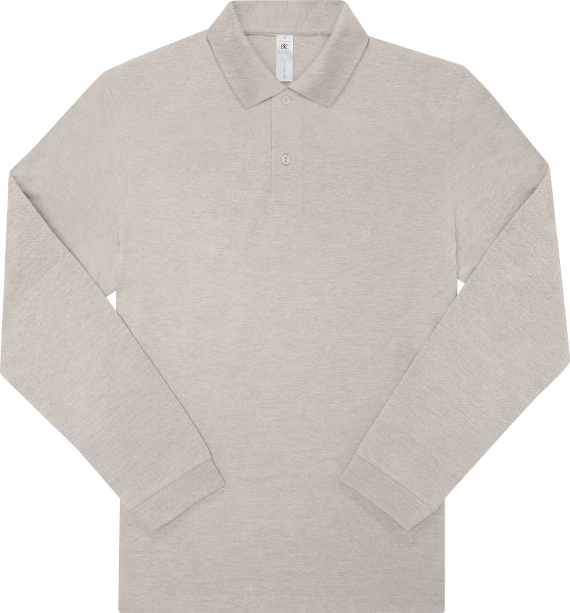 B&C | My Polo 210 LSL heather grey fog