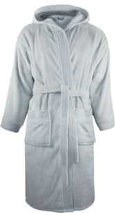 The One | Bathrobe hooded silver grey