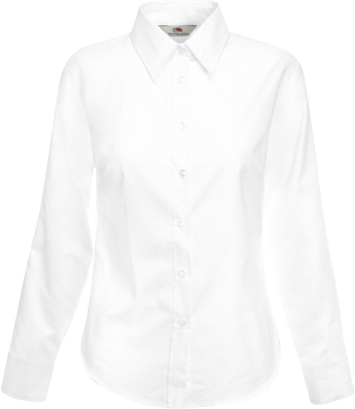 F.O.L. | Lady-Fit Oxford Shirt LSL white