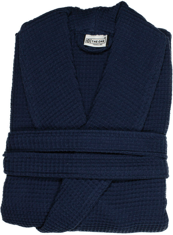 The One | Waffle Bathrobe navy