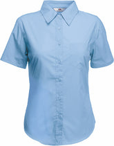 F.O.L. | Lady-Fit Poplin Shirt SSL mid blue