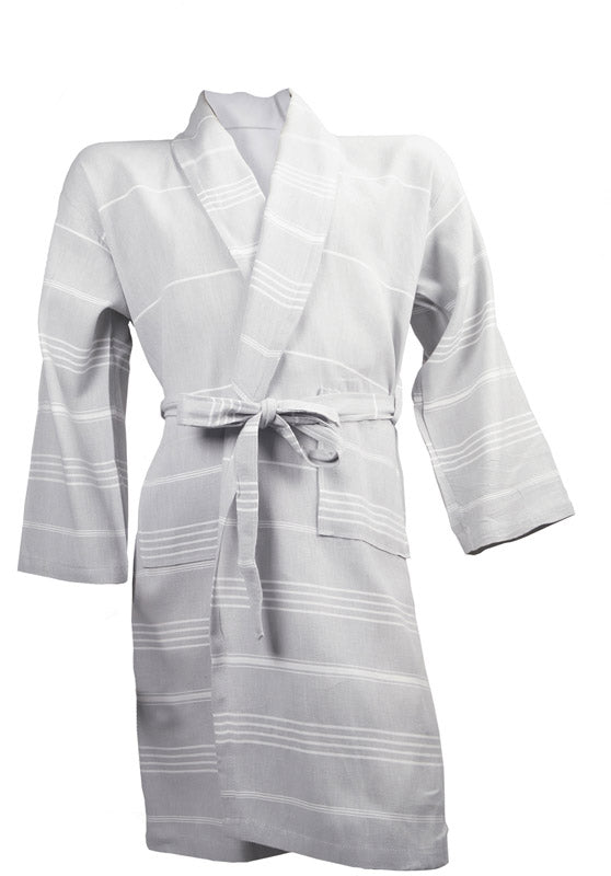 The One | Hamam Bathrobe light grey/white