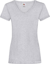 F.O.L. | Lady-Fit Valueweight V-Neck T heather grey