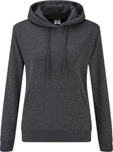 F.O.L. | Classic Lady-Fit Hooded Sweat dark heather grey