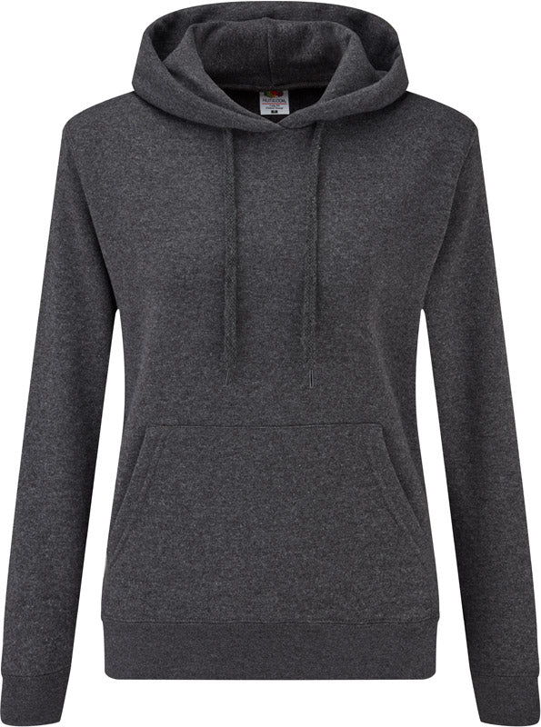 F.O.L. | Classic Lady-Fit Hooded Sweat dark heather grey