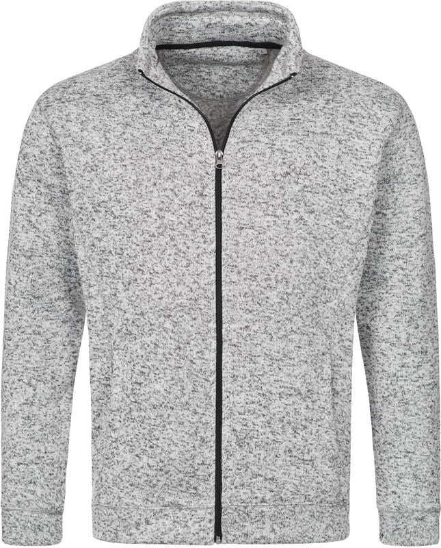 Stedman | Knit Fleece Jacket Men light grey melange