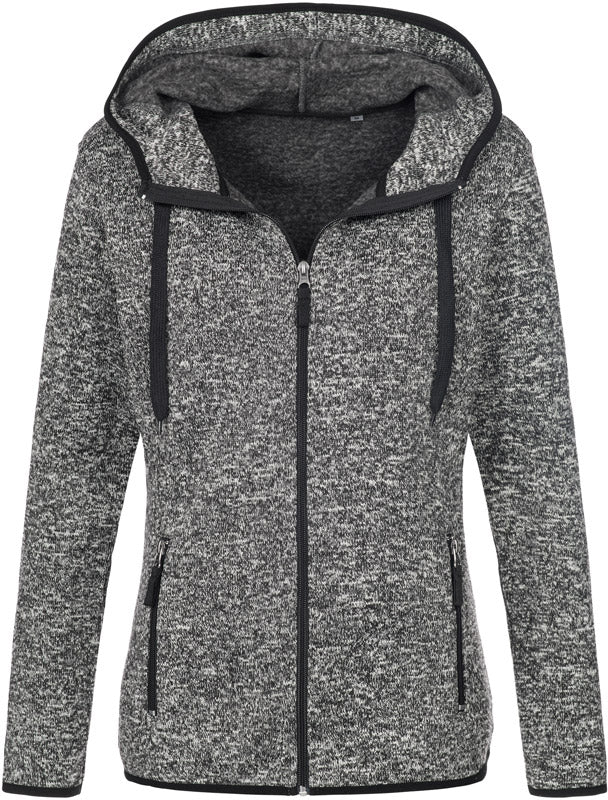 Stedman | Knit Fleece Jacket Women dark grey melange