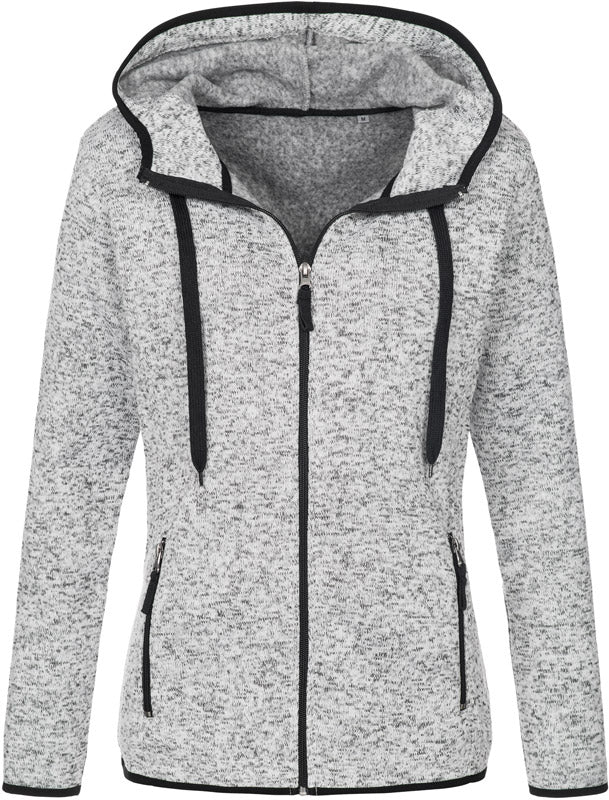 Stedman | Knit Fleece Jacket Women light grey melange