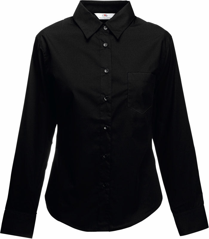 F.O.L. | Lady-Fit Poplin Shirt LSL black