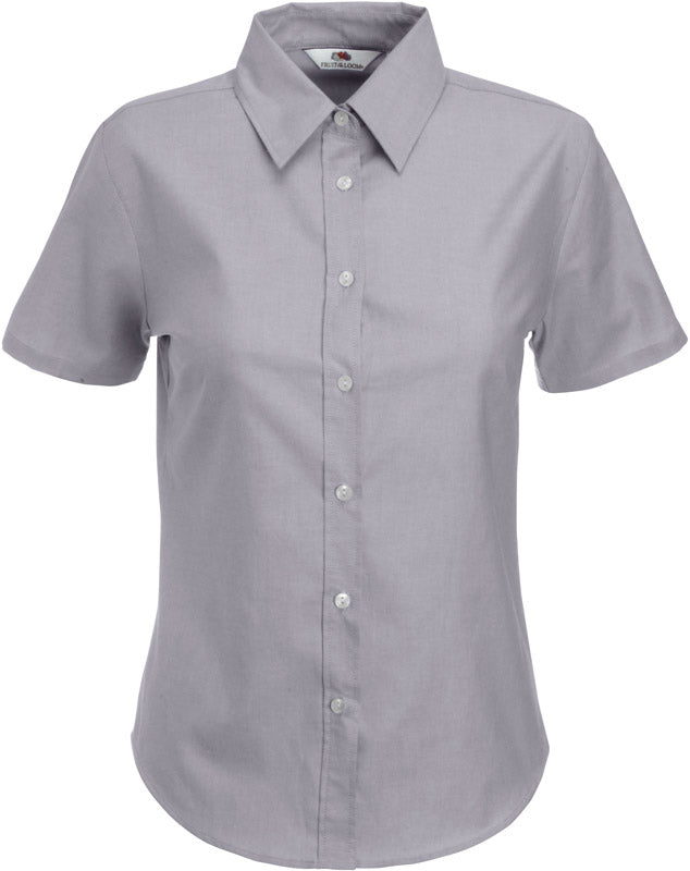 F.O.L. | Lady-Fit Oxford Shirt SSL oxford grey