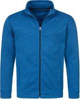 Stedman | Knit Fleece Jacket Men blue melange