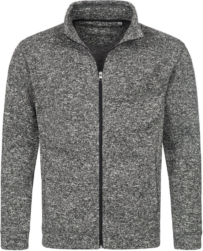 Stedman | Knit Fleece Jacket Men dark grey melange