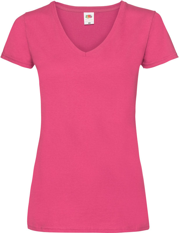 F.O.L. | Lady-Fit Valueweight V-Neck T fuchsia