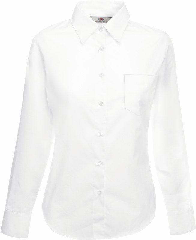 F.O.L. | Lady-Fit Poplin Shirt LSL white