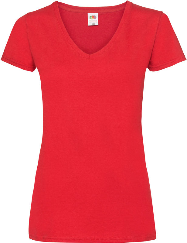 F.O.L. | Lady-Fit Valueweight V-Neck T red