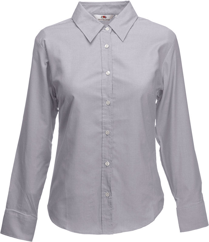 F.O.L. | Lady-Fit Oxford Shirt LSL oxford grey