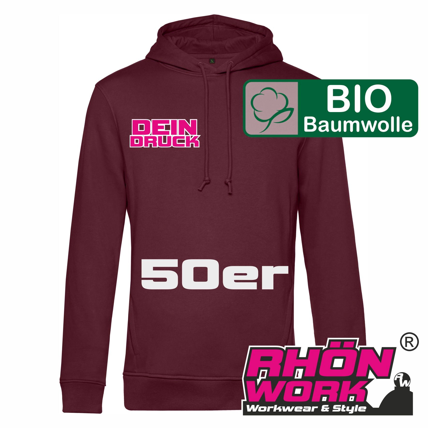 HOODIE DEAL "BIO INSPIRE HOODED" - 50er Pack (St. ab 39,98€)